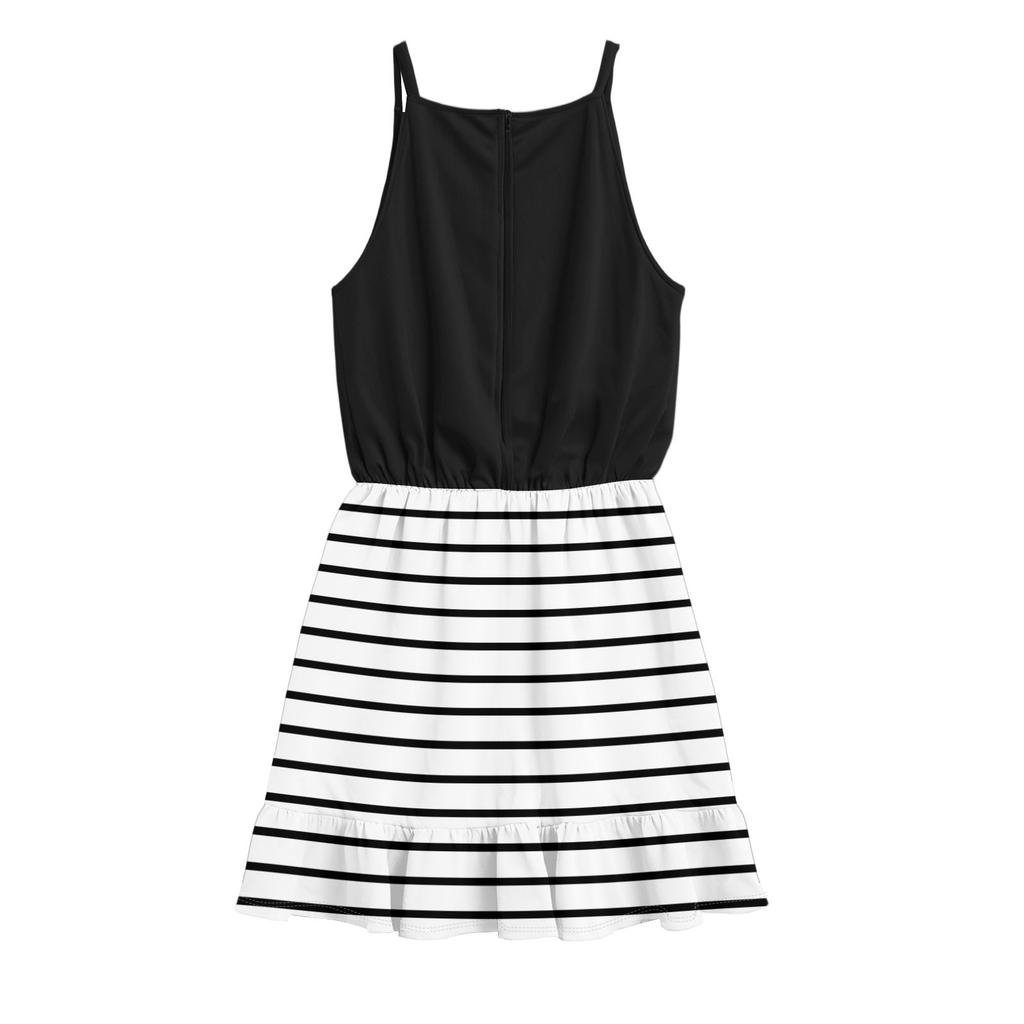 Kinder Sommer Freizeitmode Rundhals Einfarbig Ärmelloses Kleid