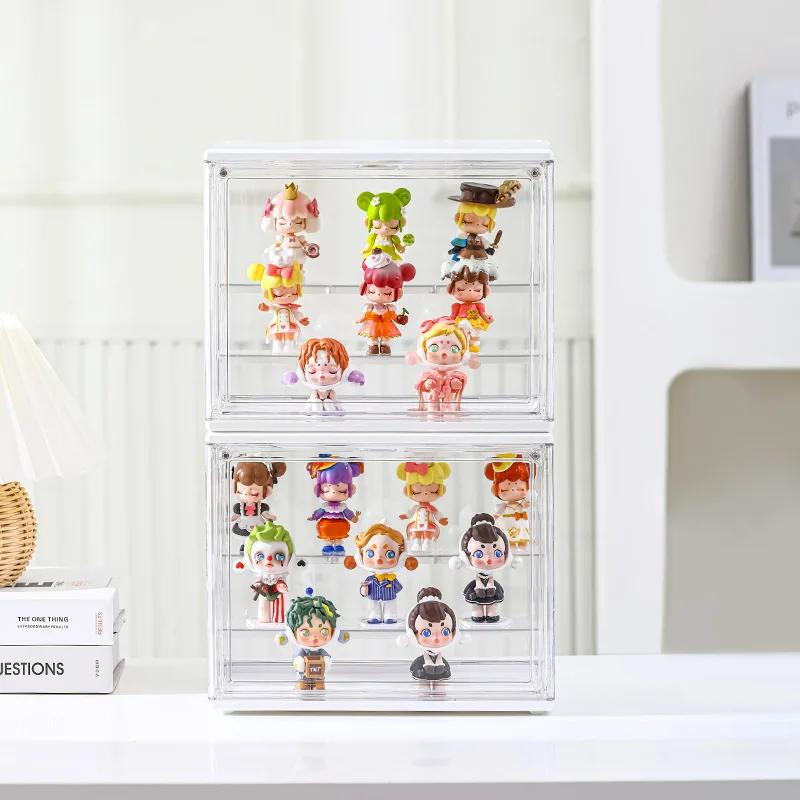 Three Layer Acrylic Display Rack Transparent Handmade Anime Car Figurine Model Blind Box Storage Box Jewelry Sorting Box