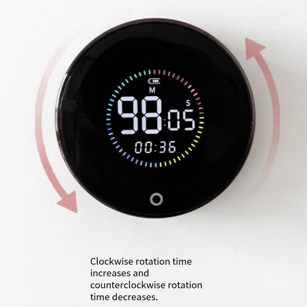 1PC Kitchen Timer USB Rechargeable Rotating Timer For Cooking Studying - One-Button Precision! Home Kitchen Time Tools