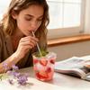 10 Pack Short Metal Straws, Reble Straight Straws, 5 Straight 5 Bent, 304 Stainless Steel Straw, 5 Inch Cocktails Drinking Straws with 2 Cleaning
