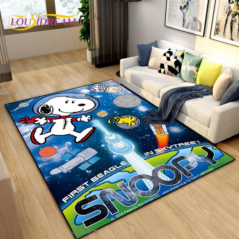 Snoopy Cartoon Anime Carpet for Living Room Bedroom Rug Kids Door Unslip Floor Mat Birthday Gift Photography Props Alfombra Rug