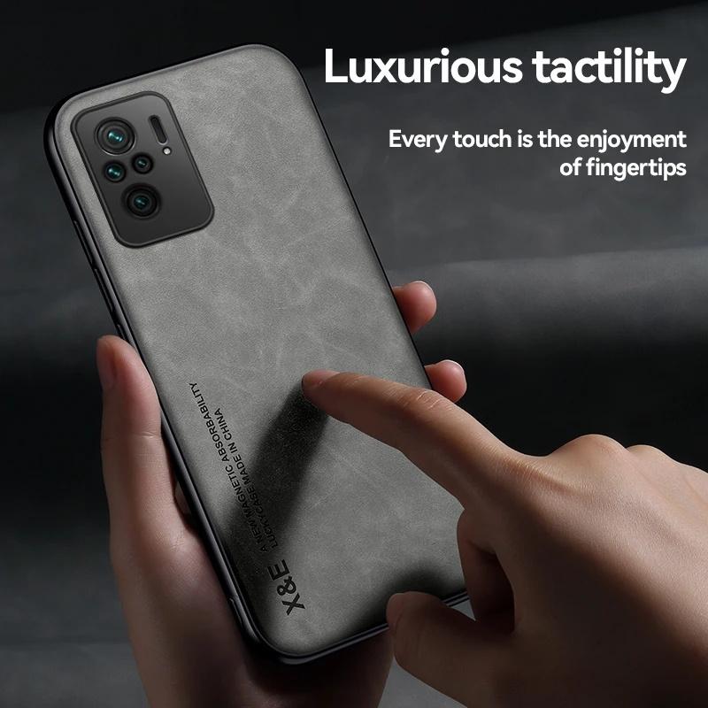 For Xiaomi Poco F4 GT 5G Case Luxury Leather Soft TPU Phone Case For Poko Little F4GT F 4 GT 5G Car Magnetic Holder Back Cover