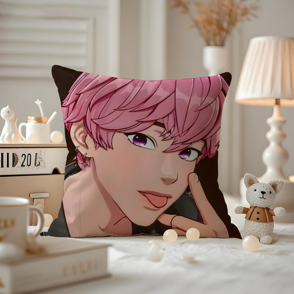 Kpop PPLAVE Bamby Cushion Cover Antidustmite Pillowcase Invisible zipper silky short plush Sofa cushion cover