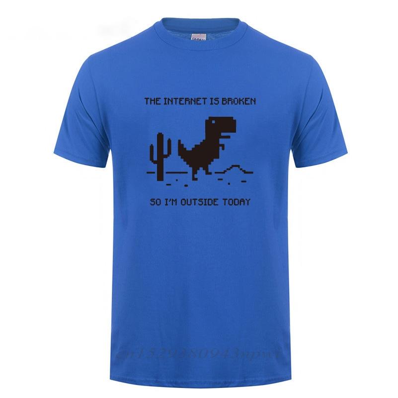 The Internet Is Broken Web Page Computer Dinosaur Tshirt Funny Birthday Gift For Men Boyfriend Husband Programmer Geek T Shirts