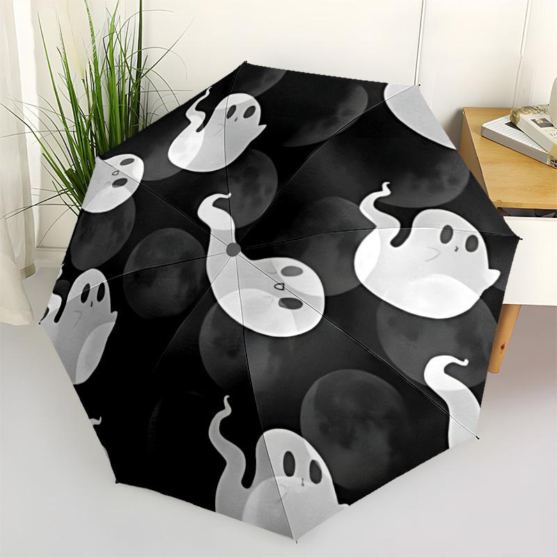 1pc Ghost Moon Automatic Open/close, All-Season Portable Folding Umbrella, Travel, Everyday, Formal Events054