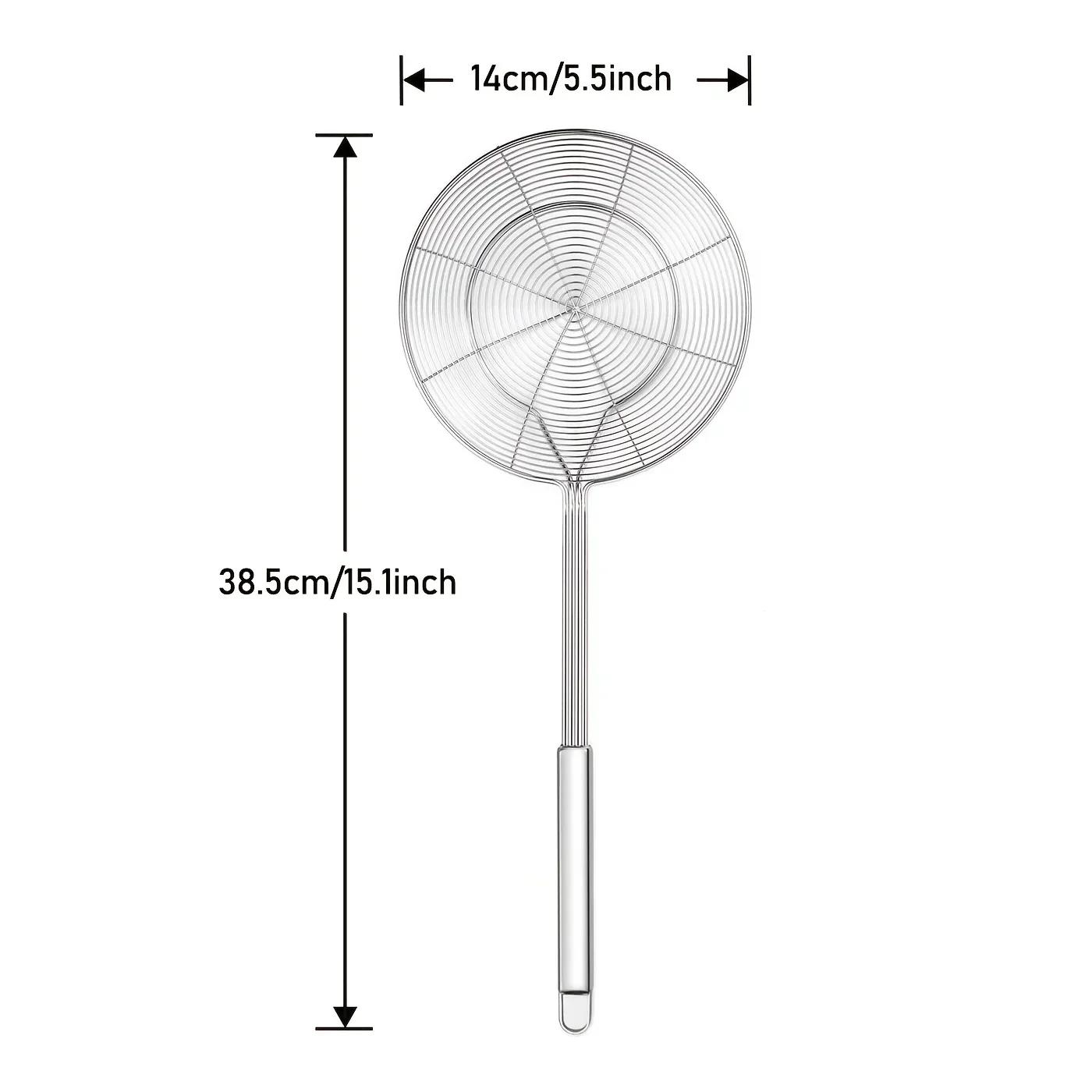 

1 шт. Двойная круглая ложка из нержавеющей стали, Усиленный и утолщенный кухонный инструмент, Ресторан, Жарка рыбы, Лапша, Вылавливание шлака