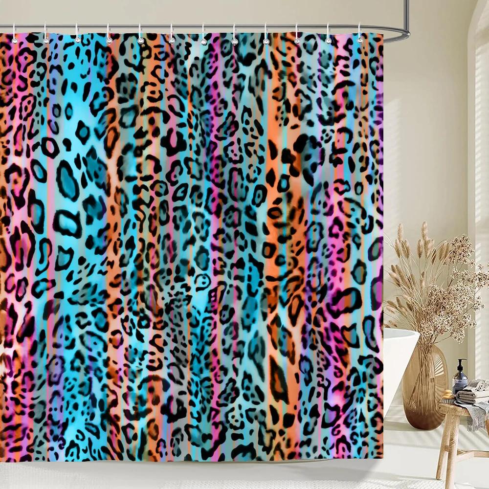 Home shower curtains for bathroom waterproof fabric Nordic style Color love Leopard pattern bathroom Curtains shower curtain