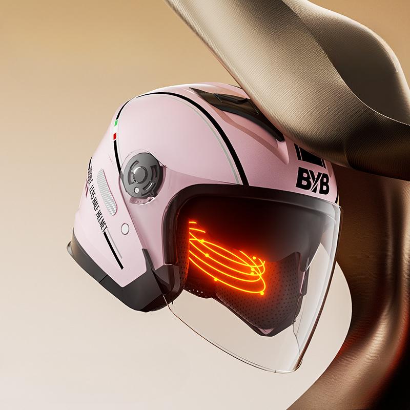 New 3C Certified Class A Helmet Motorcycle Motorcycle Electric Vehicle Helmet for Women Four Seasons Universal Cycling Dual Lens Helmet