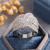 Anello di Lusso con Timbro S925 di Alta Qualità Colori Bianchi Pietra Zircone CZ per Donne Moda Matrimonio Fidanzamento Gioielli Regalo