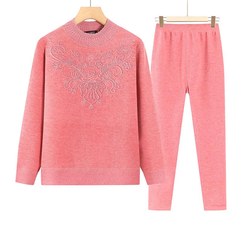Damen Stickerei Plüsch Thermounterwäsche Set
