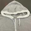 Men Hooded Fleece Jacket Adjustable Drawstring Long Sleeve Zipper Closure Coat Autumn Winter Warm Outerwear