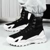 Mode Herrenstiefel Bequeme Herren Freizeitschuhe Atmungsaktive High Top Sneaker für Herren Outdoor Rutschfest Herren Stiefeletten Plateau
