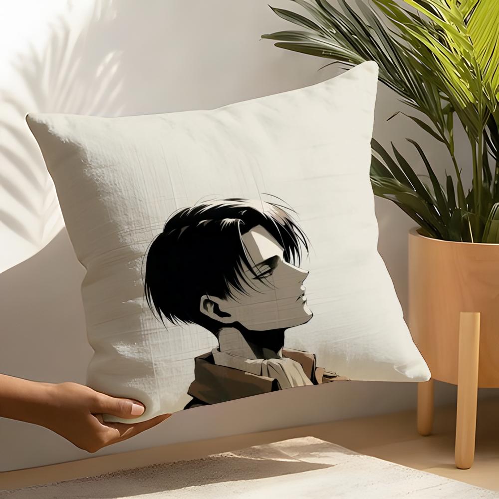 Levi Ackerman Attack On Titan Pillow Case Linen Cushion Covers For Decorative Sofa Home Pillows Case Car Chair Pillows Cases