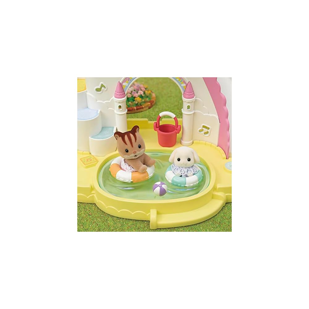 EPOCH Sylvanian Families Playground Equipment Castle Sandpit Pool Set S-72 ST Mark Certified Toy Dollhouse for Ages 3 and Up