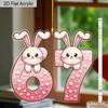 2D Flat Acrylic Bunny 67 Decoration Sign, Valentine's Day Gift, Suitable for wall decoration, porch, room, villa, accents Home, Hallway, or Workplace