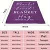 Purple Hug Quote Flannel Throw Blanket This Blanket Is A Hug From Me To You Soft Warm Gift Sofa Bed Blanket