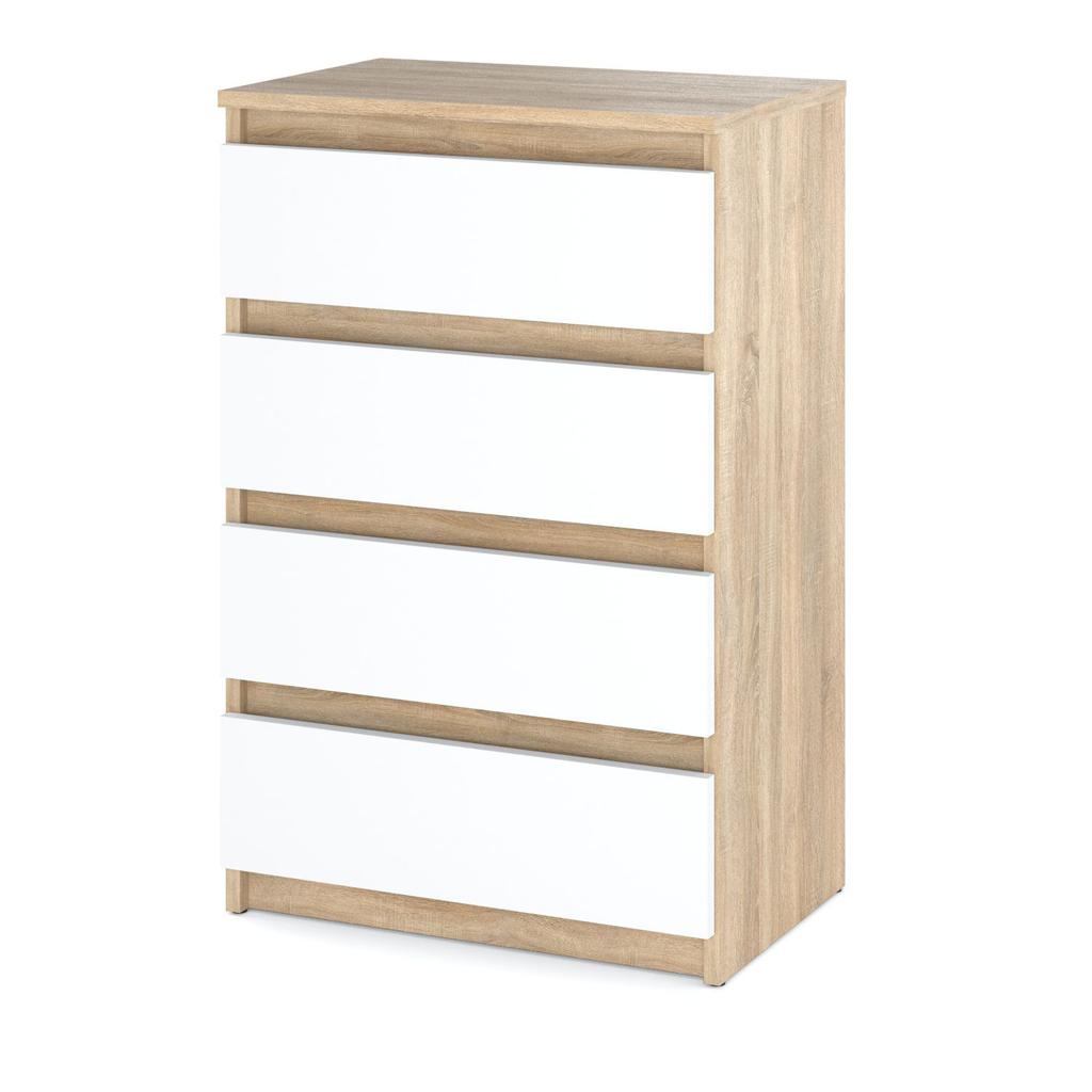 Chest of Drawers 60 CM 4S Sonoma Oak White TV Cabinet Living Room Furniture