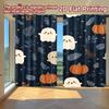 2D FLAT PRINTING 2pcs Curtains (Without Rod) Halloween Ghosts and Pumpkins (2) Easter Festival Minimalist Curtains Yarn Curtains