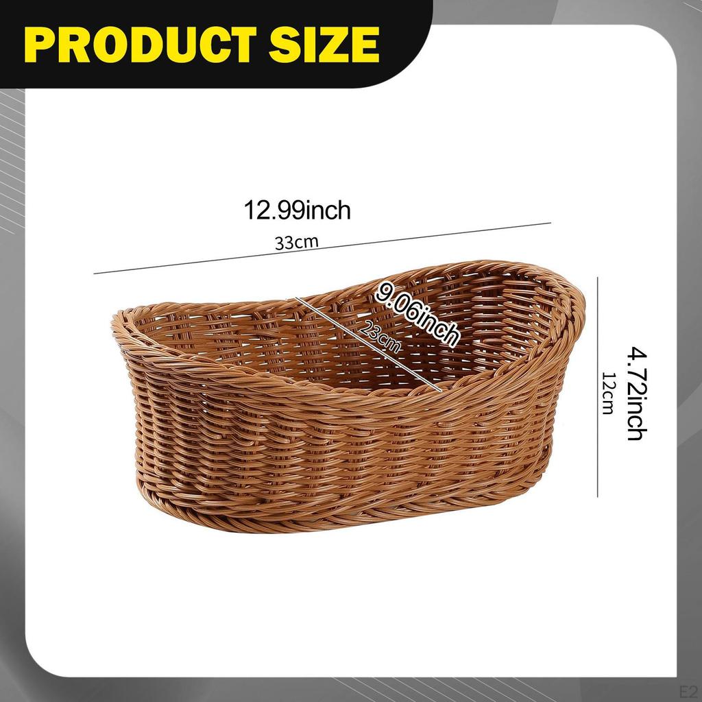 Bread Serving Basket Food Tray Tabletop Organizer Woven Fruit for Kitchen Table