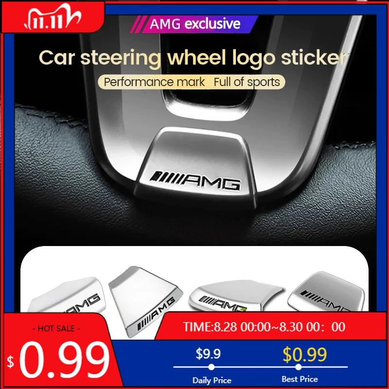 GLC GLB Car Steering Wheel Badge Sticker Interior Emblem Decoration For Mercedes Benz AMG W203 W206 W220 W205 W211 W212 W201 W2