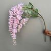 6 Forks Artificial Wisteria Flowers Purple Decorative Artificial Faux Plants Vine Bushy Vine Rattan Fake Flower String