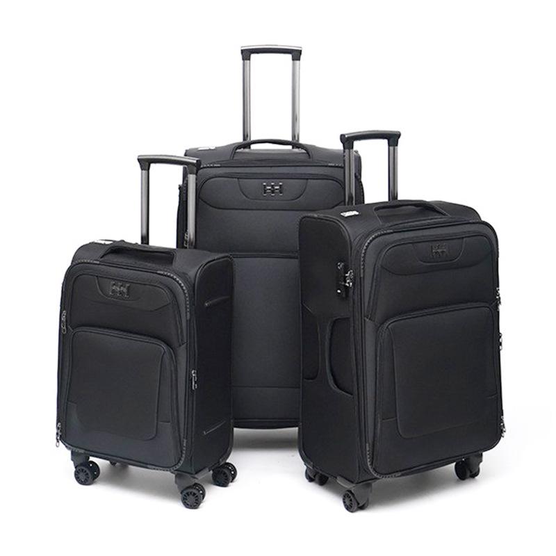 Large-Capacity Oxford Cloth Luggage Set with Shock-Absorbing Lock, 3-Piece Trolley Case for Men & Women