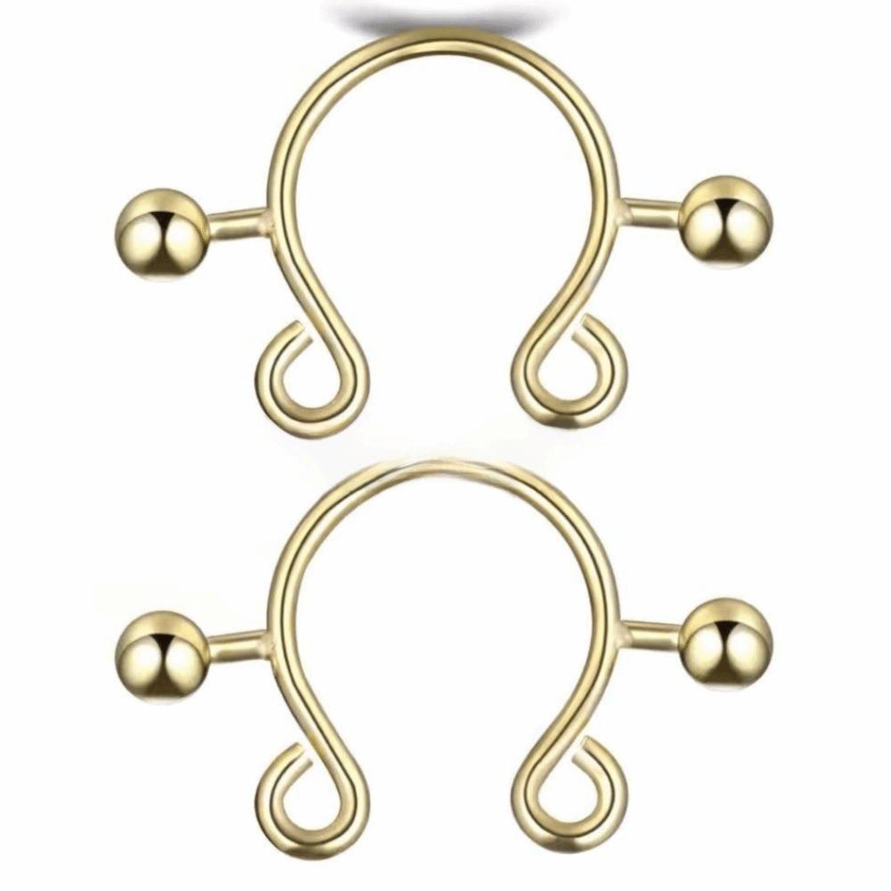 2 stuks/set Stalen Tepelpiercing Clips Nep Tepel Ronde Schroef Nep Tepelschild Mode Accessoire Clip Ontwerp