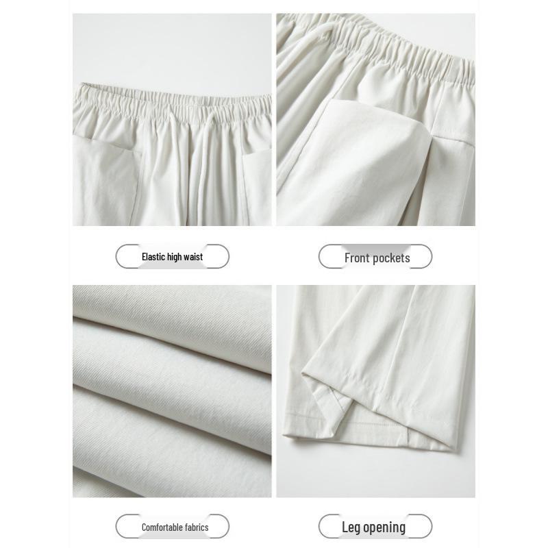 Women's Lazy Style Wide-Leg Floor-Length Pants: Spring/Summer 2026 Collection, Loose Slimming Drape, Casual Straight Fit.