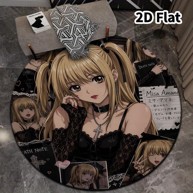 Death Note Round Area Rug Carpet Rug For Living Room Bedroom Sofa Playroom Decor Nonslip Floor Mat