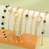 5 Stück Vintage Herz Grüner Kristall Armband Set für Damen Mode Hübsch Schmetterling Strass Unendlichkeit Geometrisch Armbänder Schmuck