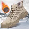 Autumn & Winter Men's High Top Casual Boots Outdoor Warm Shoes Plush Casual Sneakers