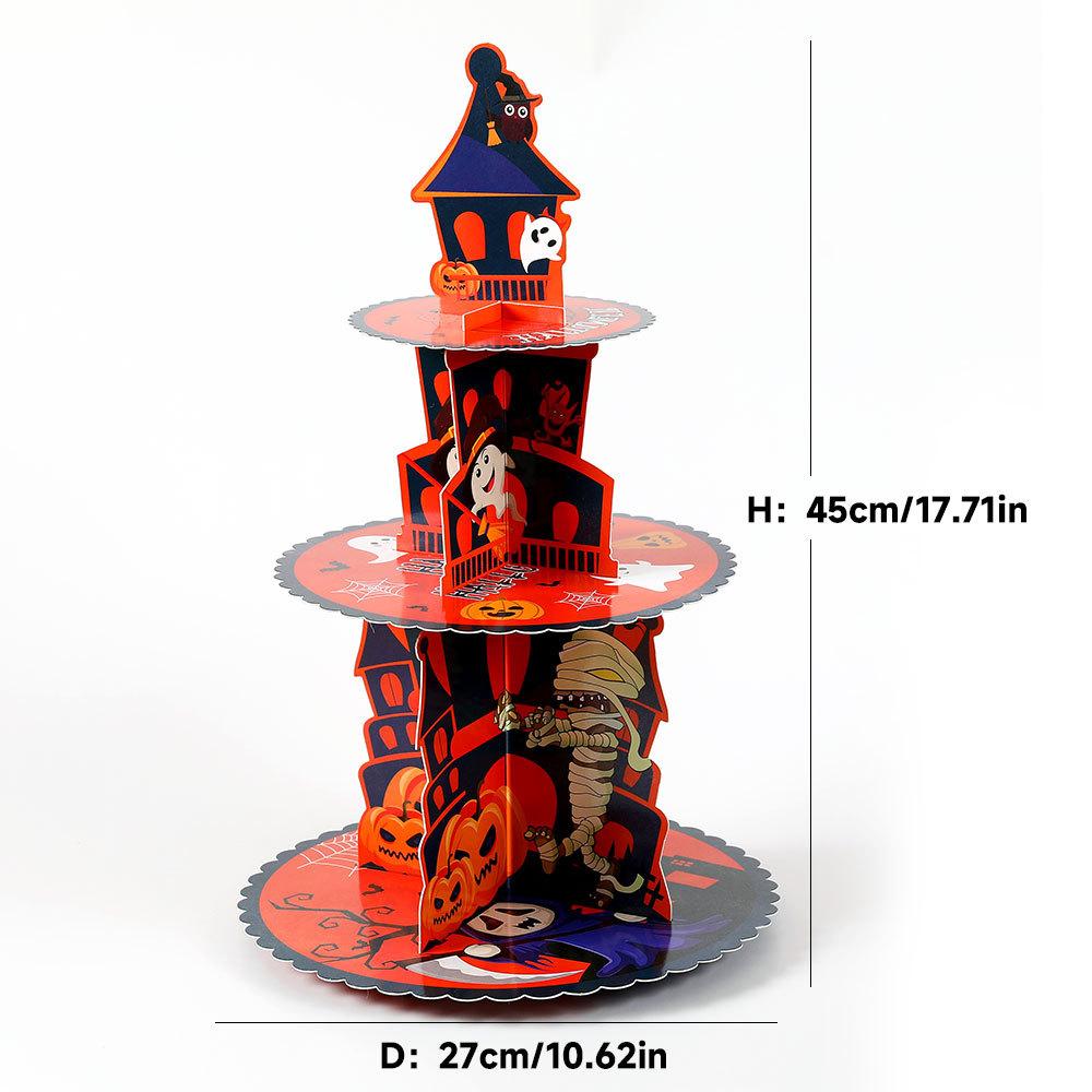 Halloween Supplies 3 Tier Cupcake Stand Round Cardboard Cake Stand Dessert Tree Tower Party Decorations Party Supplies