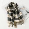 Woman Winter Cashmere Scarf Shawl Heart Plaid Wrap Fall Winter Thick Warm Tassel Neckerchief Female Pashmina For 180*30Cm