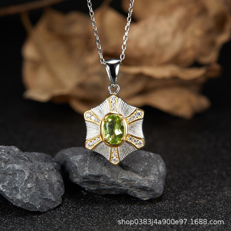 Premium S925 Sterling Silver Natural Gemstone Colored Treasure Stud Earrings Color Separation Does Not Fade Jewelry