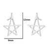 Minimalist Stainless Steel Heart & Sunflower Star Stud Earrings - "I Love You" Gesture