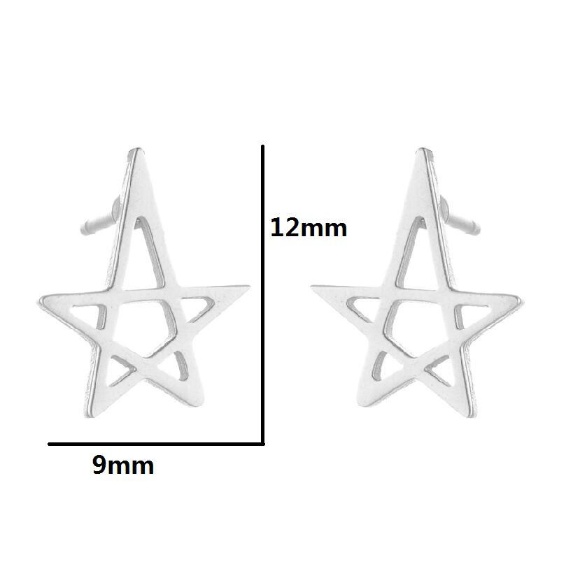 Minimalist Stainless Steel Heart & Sunflower Star Stud Earrings - "I Love You" Gesture