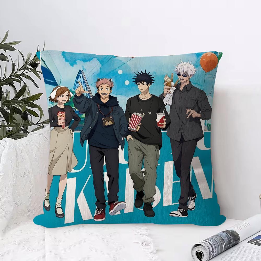 Cartoon J-Jujutsu K-Kaisen Kissenbezug Ultraweicher Hautfreundlicher Stoff Wolkenähnlicher Komfort & Verdeckter Reißverschluss