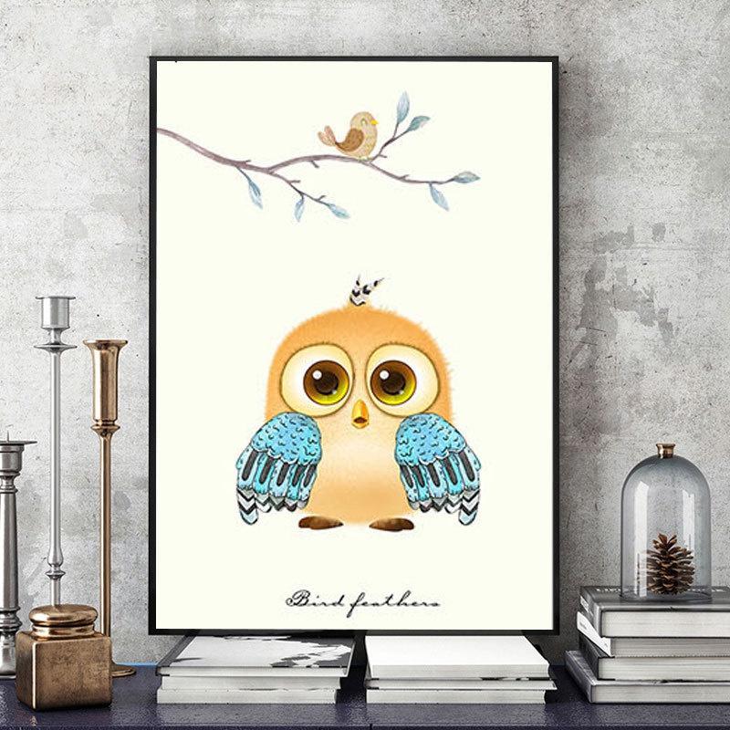 Nordic Poster Picture Cute Bird Family Wall Art Canvas Painting Wall Poster Home Decoration Art Living Room Decoration Unframed