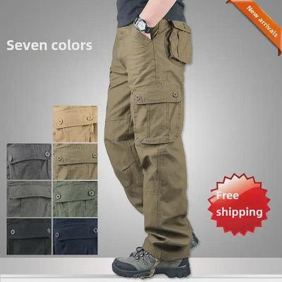 Men's Three-Dimensional Tactical Cargo Pants - Loose Fit, Straight, Multi-Pocket Trend