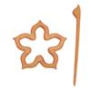 2pcs Flower Shaped Wooden Flower Brooch Vintage Style Scarf Buckle Brooch  For Sweater