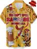[Printed Design- No Textures/Embroidery/Sequins/Flat Print T-shirt, No Accessories/white Semi-transparent] Funny Sausage USA Retro Pattern Printed
