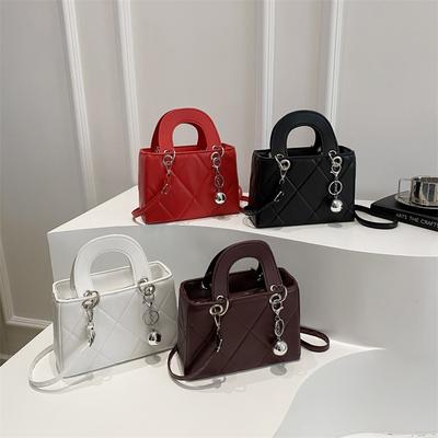 Fio de bordado losango novo moderno moda grande capacidade ombro transversal mão carregar pequena bolsa quadrada