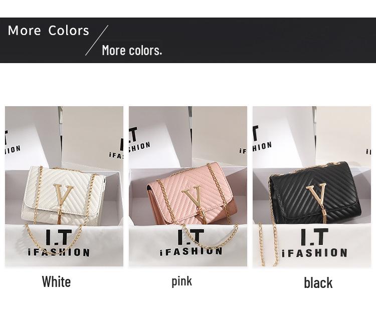 Trendy Women's 2025 Striped Embroidered Tassel V-Shaped Crossbody Bag