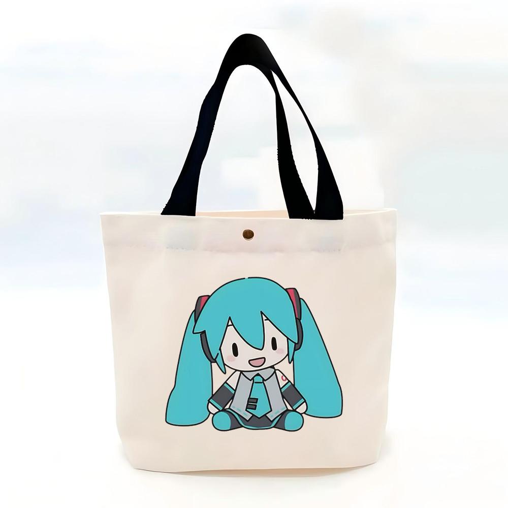 Cute Chibi Canvas Shoulder Bag Mini Tote Kawaii Anime Style Handbag Gift For Women
