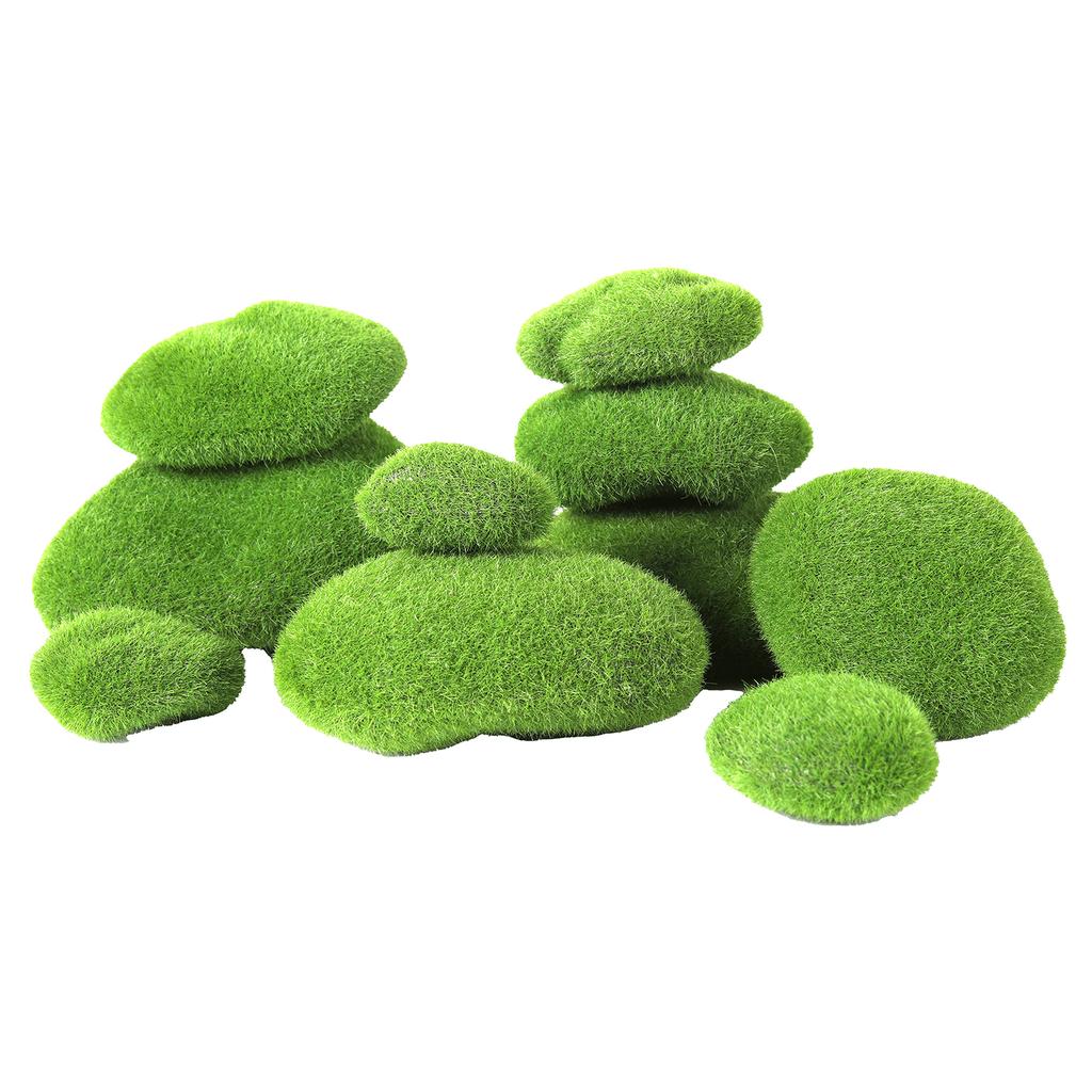 12/30PCS Artificial Foam Moss Rocks Fake Green Moss Stone Micro Landscape DIY Crafts for Home Garden Flower Pot Decoration Stone
