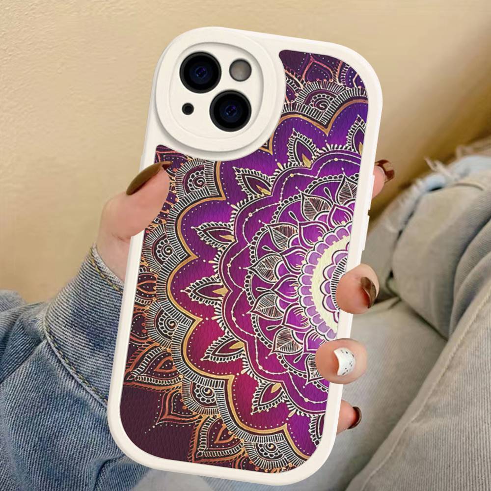 Indian Pattern Mandala Leather Phone Case For IPhone 15 14 13 Pro Max 12 11 16 Plus Phone Cover