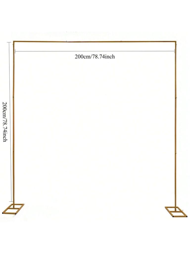 Gold Party Decor Arch Stand 2M*2M - Sturdy Balloon Frame Backdrop Bracket for Weddings Birthday Engagement Celebration 1PCS