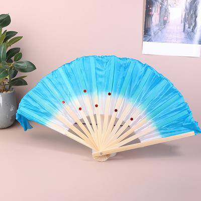 30 cm čínský krátký břišní vějíř bambus + 10/20 cm půlkruhový hedvábný pár Yangko vějíř pro břišní tanec Hand Dye Dospělí