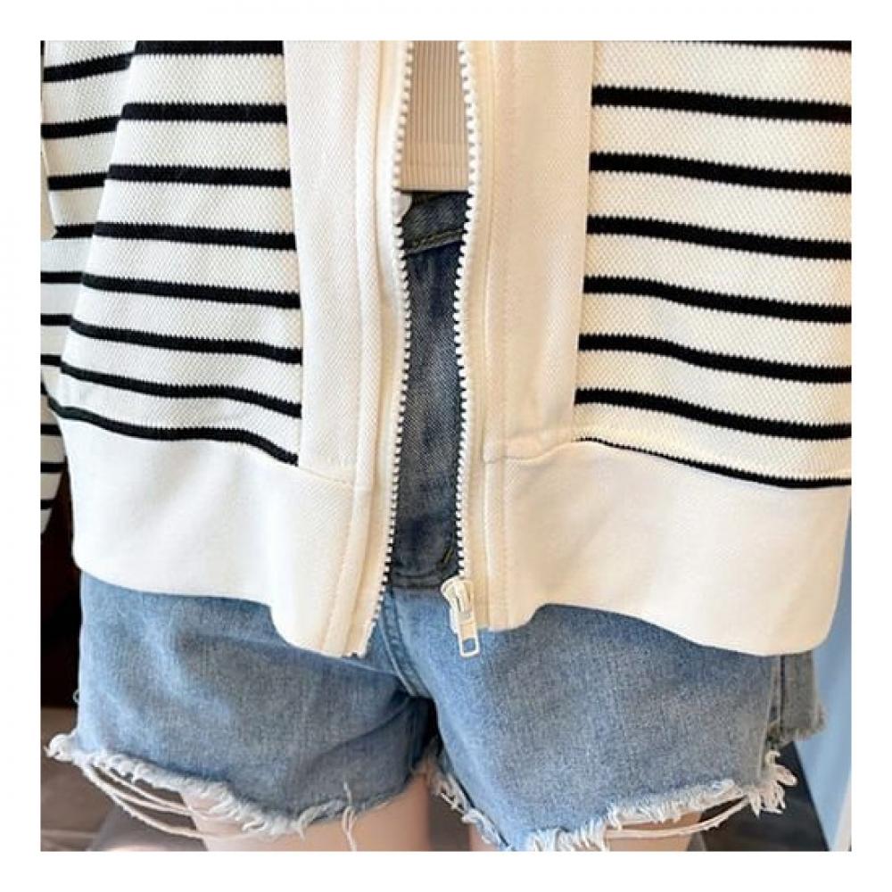Navava Casual Striped Long Sleeve Hoodie Jacket Nc140