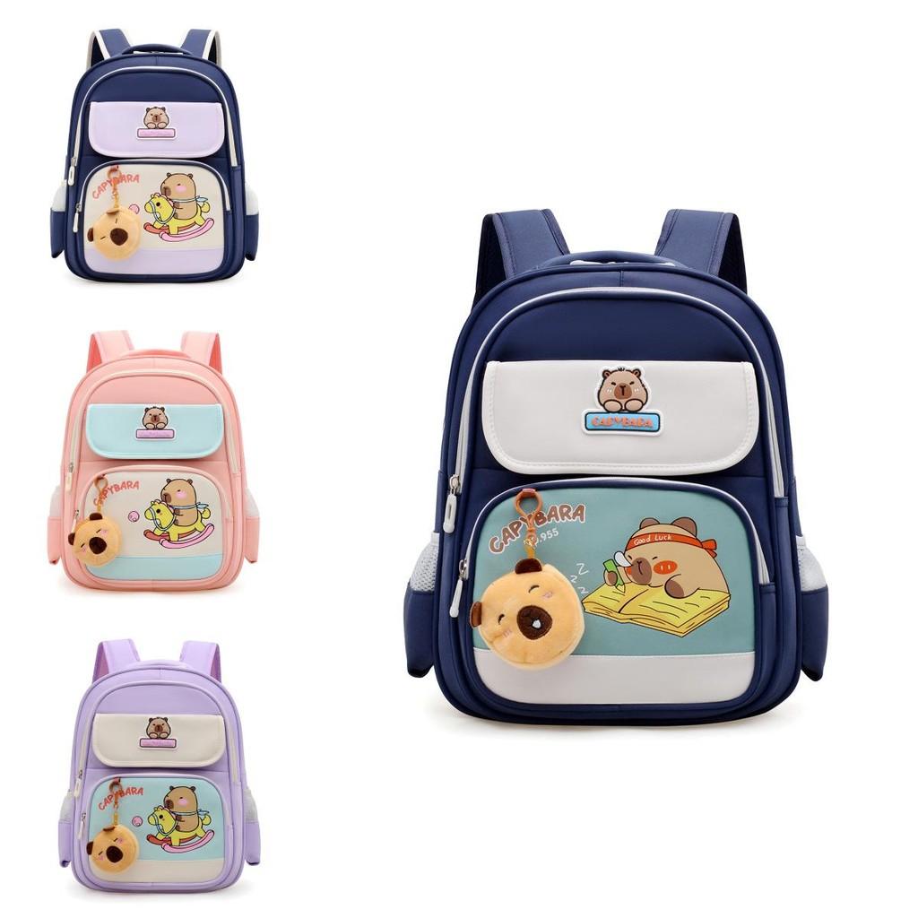 Childrens Capybara Learning And Playing Pattern Cartoon Backpack For Kindergarten And Primary School Students
